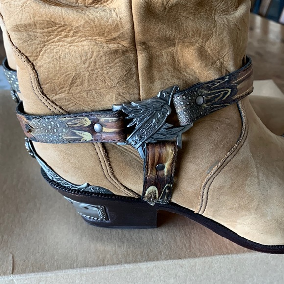 COPY - Vintage Zodiac USA Leather Cowboy Boots Size 8.5 - Picture 3 of 14